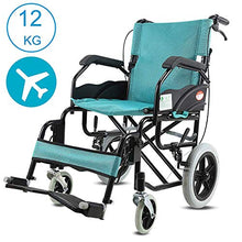 Accessori per la casa Sedia a rotelle da trasporto per disabili per anziani con telaio in acciaio leggero Protezione antimicrobica Sedia pieghevole da 12 kg è portatile Grandi ruote posteriori da 1