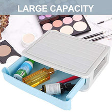 Jadeshay Scatola di immagazzinaggio Tipo di cassetto a Un Solo Strato Toilette Scatola cosmetica Desktop Storage Organizer per Camera da Letto Domestica(Blu)