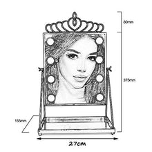 Specchio cosmetico Specchio per Trucco Illuminato Hollywood con 8 lampadine a LED dimmerabili, Vassoio portaoggetti per Cosmetici Specchio da Barba/Specchio per Doccia Touch Control, Blac
