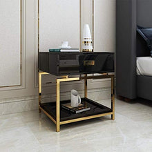 Comodini Luce Lusso Vernice Governo di immagazzinaggio Bianco Moderno Semplice Camera Governo di immagazzinaggio (Color : Black)
