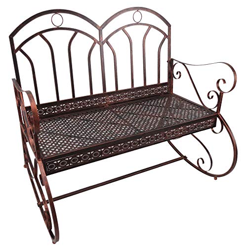 Panchina 2 Posti da Giardino 104x75x95,5 cm in Metallo Bronzo