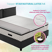 Topper, sopramaterasso in LATTICE NATURALE, Alto 4 cm con tessuto anallergico Tencel sfoderabile, Eco compatibile e termo regolatore - STAR NATURAL LATEX matrimoniale 160x200