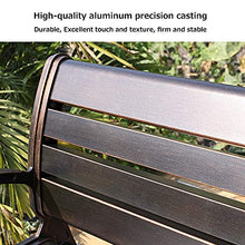 Panchina per terrazza da parco Panchine per il tempo libero da esterno, Panchine da giardino resistenti alle intemperie in ghisa e pino, Panchina decorativa retrò con schienale e braccioli, Panchina