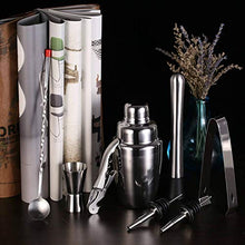 YLJB Strumenti per La Preparazione di Cocktail Kit Miscelatore di Shaker da 350 Ml Professionale in Acciaio Inossidabile da 8pcs con Jigger di Cabkscrew MudDlerStrainer per CenaMisurazione
