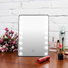 LCSD Specchi Compatti Bianchi Vanity Specchio Trucco Illuminato 16 LED Specchio Trucco Con Lampada Portatile Touch Screen Cosmetico Specchio Bellezza Desktop Vanity Stand Specchi