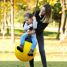 UJULUJ Altalena Gonfiabile a Sfera, Altalena per Bambini con Catena a Fune appesa per Cortile all'aperto per Parco Giochi all'aperto, Giallo