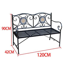 Sedia lunga per il tempo libero del parco panchina da giardino, Panca da bistrot resistente alle intemperie panca da cortile in metallo Sedia Da Pranzo Con Panca Da Portico Da 47 Pollici