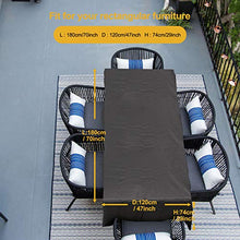 FlyLemon Copertura Tavolo Giardino，Protezioni del Patio Anti-UV Impermeabili in Tessuto 420D Oxford con Dieci Dimensioni. (180 * 120 * 74 cm)