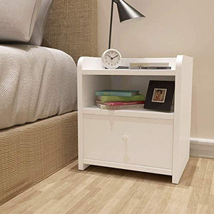 Heqianqian comodino moderno minimalista comodino comodino europeo creativo piccolo armadietto di stoccaggio 35 x 38 x 45 cm facile installazione, Legno, bianco, taglia unica