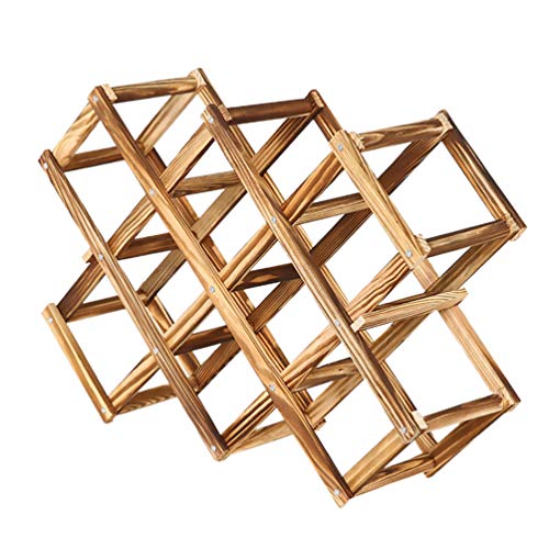 Cabilock - Porta bottiglie di vino in legno naturale con ripiani per vino, cantina, cantina, per casa, cucina, dispensa, armadio, bar, marrone