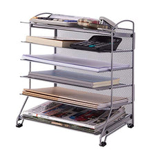 LYM &ripiano di stoccaggio Scaffalature Multifunzionali Simple Metal Office Study Room Informazioni sui File Rack 6 Livelli di Finitura per Ripiani Scaffale di Finitura