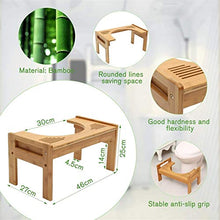 Sgabello Scaletta Pieghevole Sgabello da toilette accovacciato, altezza regolabile, sgabelli per il bagno Squat per adulti e bambini, legno di bambù naturale - Step up, Poggiapiedi, Aiuto per servizi