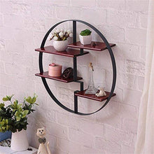YZ-YUAN Armadi per Vino Decorazioni da Parete Scaffale di Design Scaffale a Muro Rotondo Legno e Ferro Materiale Metallico per Soggiorno Camera da Letto usata per scaffale Espositore Portabottiglie