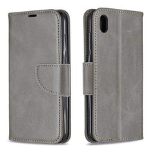 GIMTON Cover per Huawei Y5 2019 / Huawei Honor 8S, Anti Graffio Custodia in Pelle Cover con Cinturino da Polso e Slot Carte, Portafoglio Cover per Huawei Y5 2019 / Huawei Honor 8S, Grigio