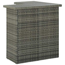 Tidyard Tavolo da Bar ad Angolo in Polyrattan Tavolo da Esterno per Arredo da Bar Bistrot 100x50x105 cm Grigio