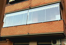 Tenda Antipioggia in PVC retinato Semitrasparente. Larghezza x Altezza (350x200)