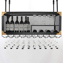 Leifeng Tower Classico Wine Rack Ferro Battuto Manufacturing Hanging Wine Rack Calice di Vino Rack creativi DoubleLayer Ornamenti Rack, Nero (Color : Black)
