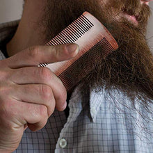 EQLEF® - Pettine in legno di sandalo rosso senza statico fatto a mano, pettine tascabile (barba)