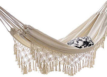 ZXCVB Amaca Doppia Portatile Frangia Grande Brasiliana macramè Doppia Amaca Deluxe Altalena Sedia da Giardino da Esterno da Interno sospeso - capacità 550 libbre