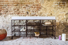 Scarpiera Gradel in Stile Vintage - Prodotto Versatile, Prodotto 100% in Metallo | Un Comodo Mobile in Metallo per arredare Un Ingresso con Stile - Bianco Segnale (L121 x H55 x P31 cm)