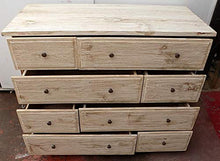 Marblechic - Comò cassettone settimino in teak bianco decapato cm 126x54x100h 8 cassetti