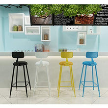 Sgabelli da bar, arte di ferro con schienale alto Lounge Chair Sedia da pranzo con poggiapiedi Sgabello Alto antiruggine Stabile portabile e durevole Sgabello ( Color : Yellow , Size : 65CM )