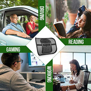 RenFox Supporto Lombare, Cuscino Lombare Supporto Schienale Ergonomico Cuscino per Sedia Ufficio Auto Divano Sedie, Riduce Il Dolore alla Schiena e del Coccige, Regolabili