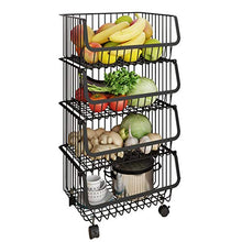 &ripiano di stoccaggio Scaffalature Multifunzione Casa Soggiorno Camera 4 strati Cucina Verdura Cestello portaoggetti Carrello portaoggetti con ruote Scaffale portaoggetti nero Scaffale di finitura