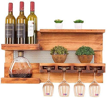 Scaffale Legno Porta Vino Porta Bottiglie E Vetro Scaffale Vini A Muro - Portabottiglie Da Parete, Porta Bicchieri, Portabottiglie