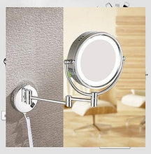 Specchio Specchi per Il Trucco 10x Montaggio a Parete a Parete 2-Face Ingrandimento Dimensioni Dimellente LED Light Vanity Bagno Bagno 360 ° Girevole