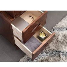 Comodino HAIZHEN Vintage in Legno massello, 2 cassetti / 4 Gambe affusolate con tavolino con Contenitore Stretto for Camera da Letto
