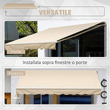 Outsunny Tenda da Sole per Esterno Avvolgibile a Manovella, Copertura Impermeabile, Metallo e Alluminio, Beige, 400x250cm