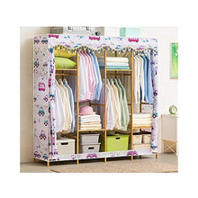 Armadio per vestiti fai-da-te Grande camera da letto di legno armadio portatile Free Standing di immagazzinaggio dei vestiti organizzatore con appendiabiti scaffalatura di immagazzinaggio dei vestiti