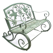 GaoF Terrazza Giardino Panchina da Giardino Sedia a Dondolo per Il Tempo Libero da Esterno, Panchina da Cortile in ghisa Resistente alle intemperie e antiruggine, Panchina a 2 posti con Schienale e