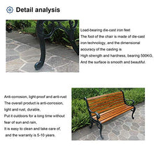 LXLH Panchina da Giardino Panche da Esterno Panchine da Giardino per terrazza, Panchina per carichi Pesanti con braccioli e Schienale, con Struttura in ghisa e doghe in Legno massello anticorrosi