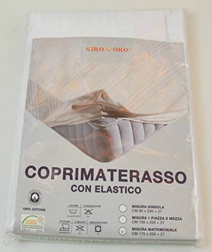 CASA TESSILE Coprimaterasso Sanfor Rigato per Letto Matrimoniale cm 175x200+27