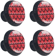 Cuori geometrici amore modello rosso Pomelli per Porta Set di 4 Pomelli per Mobili Manopole per Cassetti Cucina Armadio Vetro