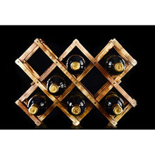 Tinksky Controsoffitto in legno vino Rack, Server Rack da tavolo di legno di vino per 10 bottiglie (colore carbonizzato)