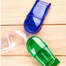 Pillola di plastica Cutter Splitter Divisore con Design ergonomico per il taglio di piccoli pillole e grandi pillole blu domestici