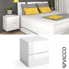 Vicco Comodino Charles armadietto Camera da Letto Bianco
