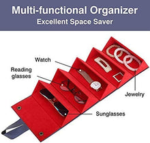 Leather Multiple Glasses Storage Case - Sunglasses Organizer with 5 Slots,Travel Foldable Eyeglasses Store Holder Box,Eyewear Display Containers for Women Men