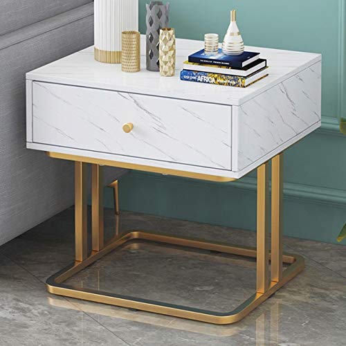 DYXYH Mobili Camera Da Letto Comodino con 1 cassetto 3 cassetto del comodino Divano fianco del mobile Marble Texture Storage Table (Size : Style two)