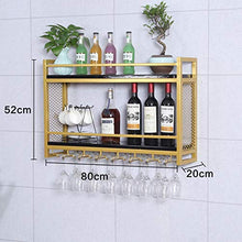Portabottiglie in Ferro A Parete, Portabicchieri da Vino, Portaoggetti in Legno, Espositore A Doppio Strato, Porta Condimento da Cucina