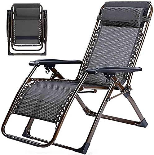 Zero Gravity Lettino prendisole, reclinabile pieghevole reclinabile Sedia a sdraio Nero Lettini da giardino e reclinabili Sedie a sdraio Lettino per spiaggia Patio Giardino Campeggio esterno Gambe qua