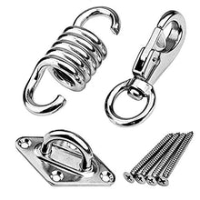 Gancio per Soffitto Altalena Sacco Boxe 7 PCS Kit di Sospensione per Amaca, Kit di Montaggio e Fissaggio in Acciaio Inox per Tende a Vela, Attacco per Amaca, per Altalene, Amache, Soffitti, Legno