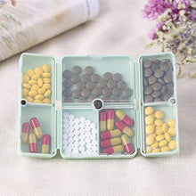 Artibetter 2 Pz 7 Giorni Settimanale Portapillole Portatile Pillola Organizzatore Pillola da Viaggio Astuccio per Medicina per Uso Domestico da Viaggio (Verde + Blu)