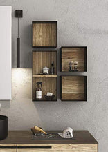 Dafne Italian Design Mobile Bagno Moderno con lavabo a Terra – Castagno Naturale Levigato – Gres porcellanato Amber Spatolato