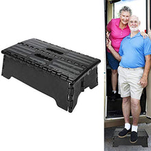 Sgabello a gradini pieghevole - Sgabello pieghevole per bambini e adulti - Sgabello a gradini per bagno da cucina in giardino Nero (nero) - 38 x 21,5 x 13 cm