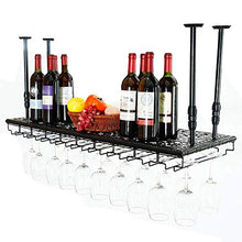 YWYW Portabottiglie Portabicchieri da Vino Portabicchieri da Champagne Portabicchieri Portabottiglie da Appendere in Ferro battuto Europeo (Nero) (Dimensioni: 80 * 35 cm)