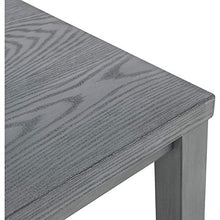 Meubletmoi - Tavolino rettangolare da giardino in alluminio grigio con decorazione in legno – VESUVE 7464
